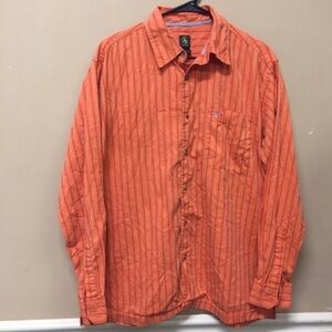 Aigle Button Down Orange Casual Shirt Size Large.